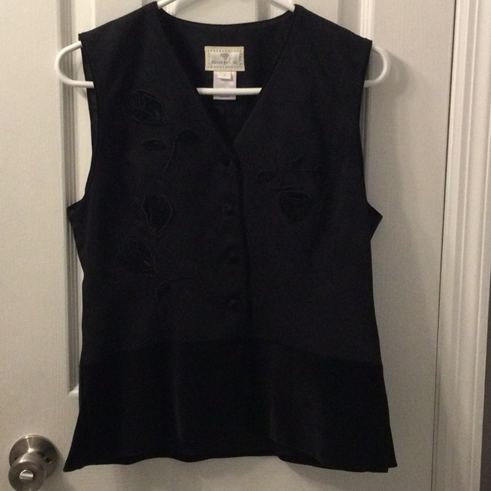 Black Velvet & Brocade vest. Button closure